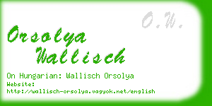 orsolya wallisch business card